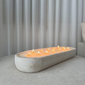 white wood candle XL